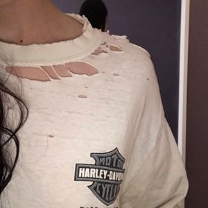 VINTAGE! NATURALLY DISTRESSED HARLEY DAVIDSON TEE